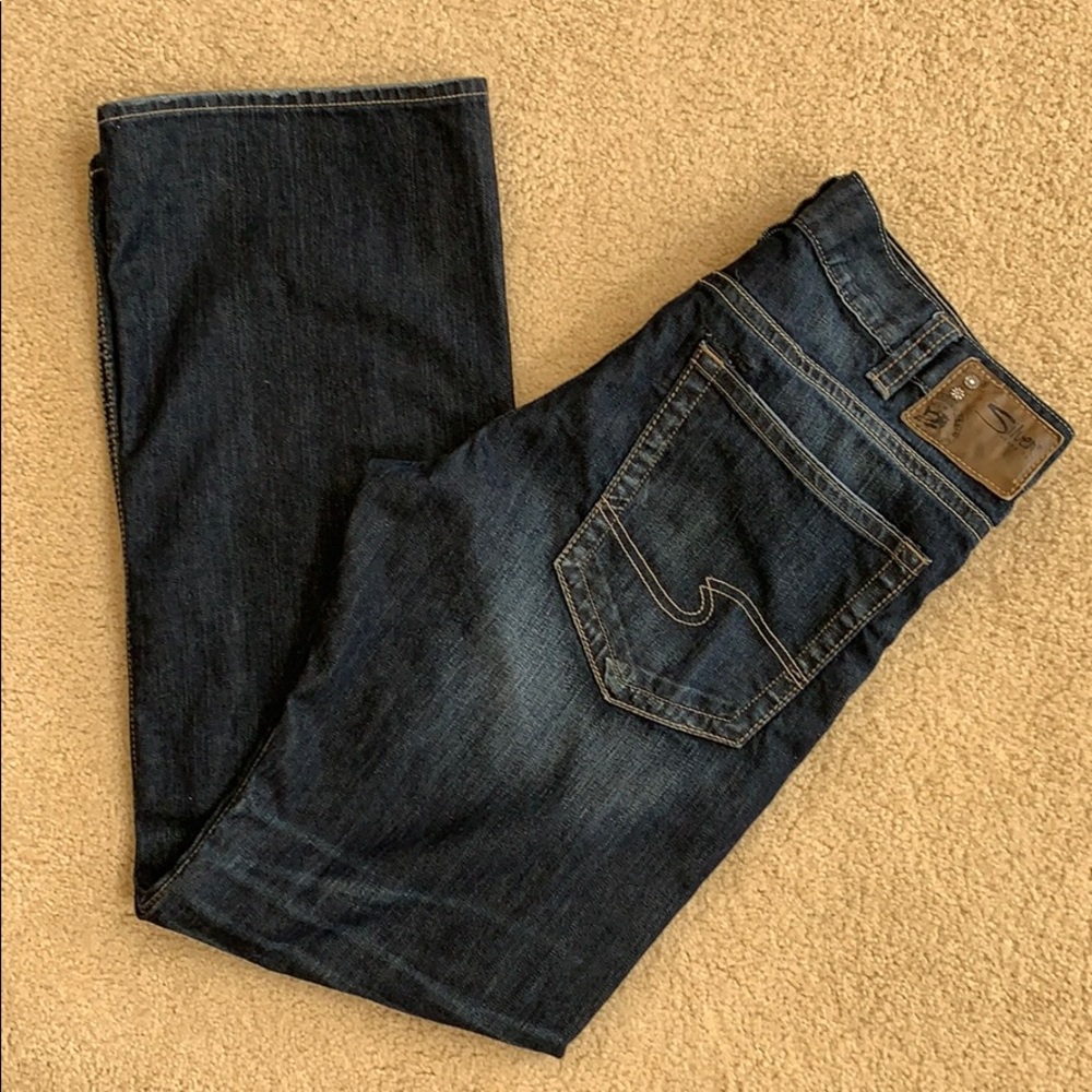 Silver Zac Mens Jeans Dark Wash Size 36X34